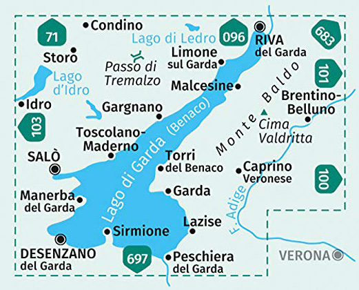 KOMPASS Autokarte Oberitalien, Italia settentrionale, Northern